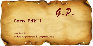 Gern Pál névjegykártya